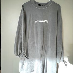 Long sleeve streetwear style oversized shirt dress